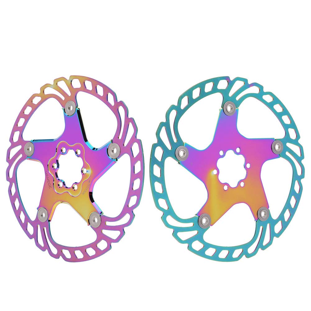Qualité métal VTT 203mm cinq clous disque frein tranche plaquette de frein disque (Multicolore)