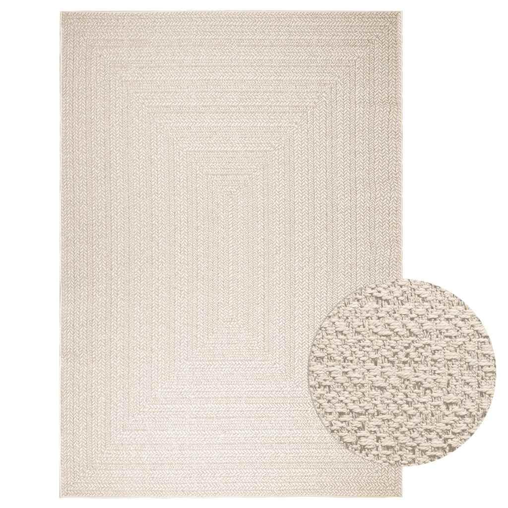 Tapis ZIZUR crème aspect jute 200 x 290 cm : la haute résistance outdoor