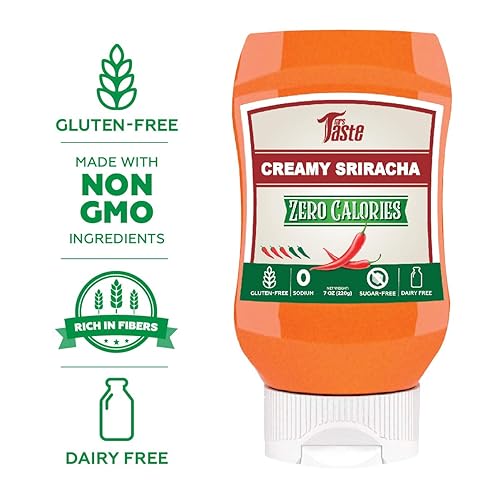 Miniatura 2 de Mrs Taste Sriracha cremosa sin azúcar, cero calorías, cero sodio, cero azúcar, alta fibra, apta para dieta cetogénica, apta para dieta paleo,