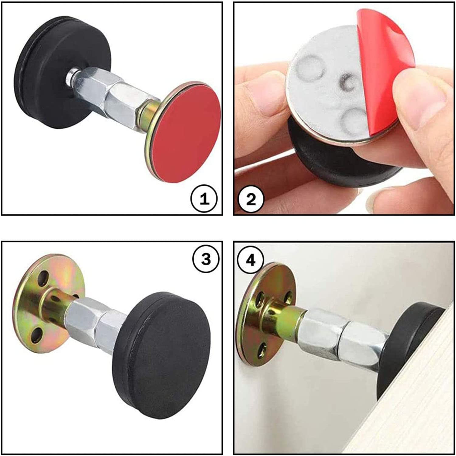 Lot De 4 Butées Anti-Tremblement Réglables 27-111 Mm – Stabilisateur Lit, Canapé, Meuble – Acier Inox & EVA