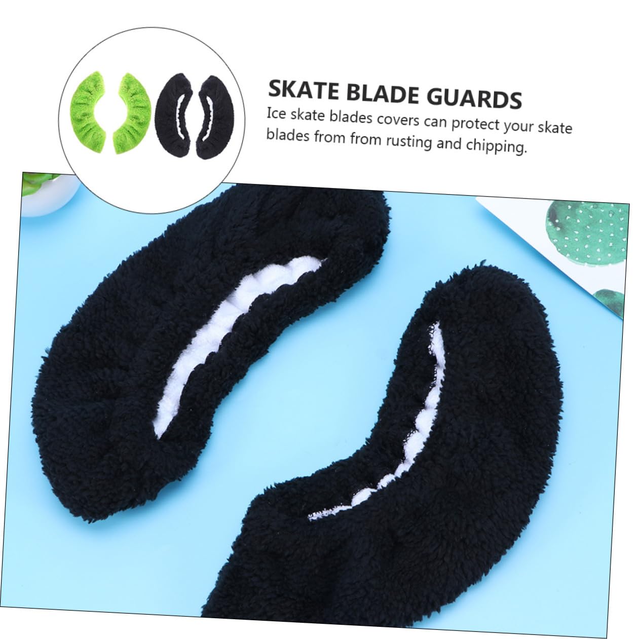 2paires Cache Patins Glace Élastique Housse Protège Lames Patins Protection Lames de Hockey