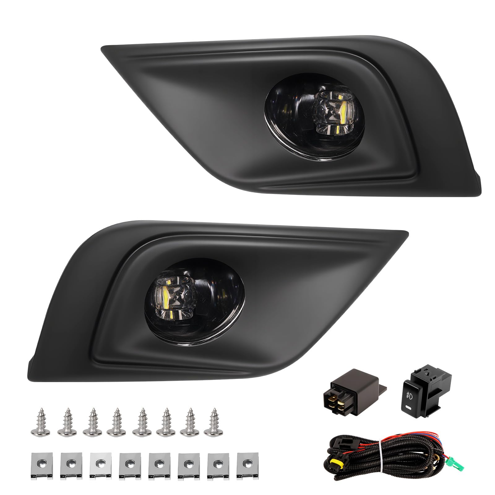 Fog Lights Compatible with 1999-2002 Chevy Silverado 1500 2500/2001 2002 Silverado 1500HD 2500HD 3500/2000-2006 Tahoe Suburban 1500 2500(Clear Lens) — view 20