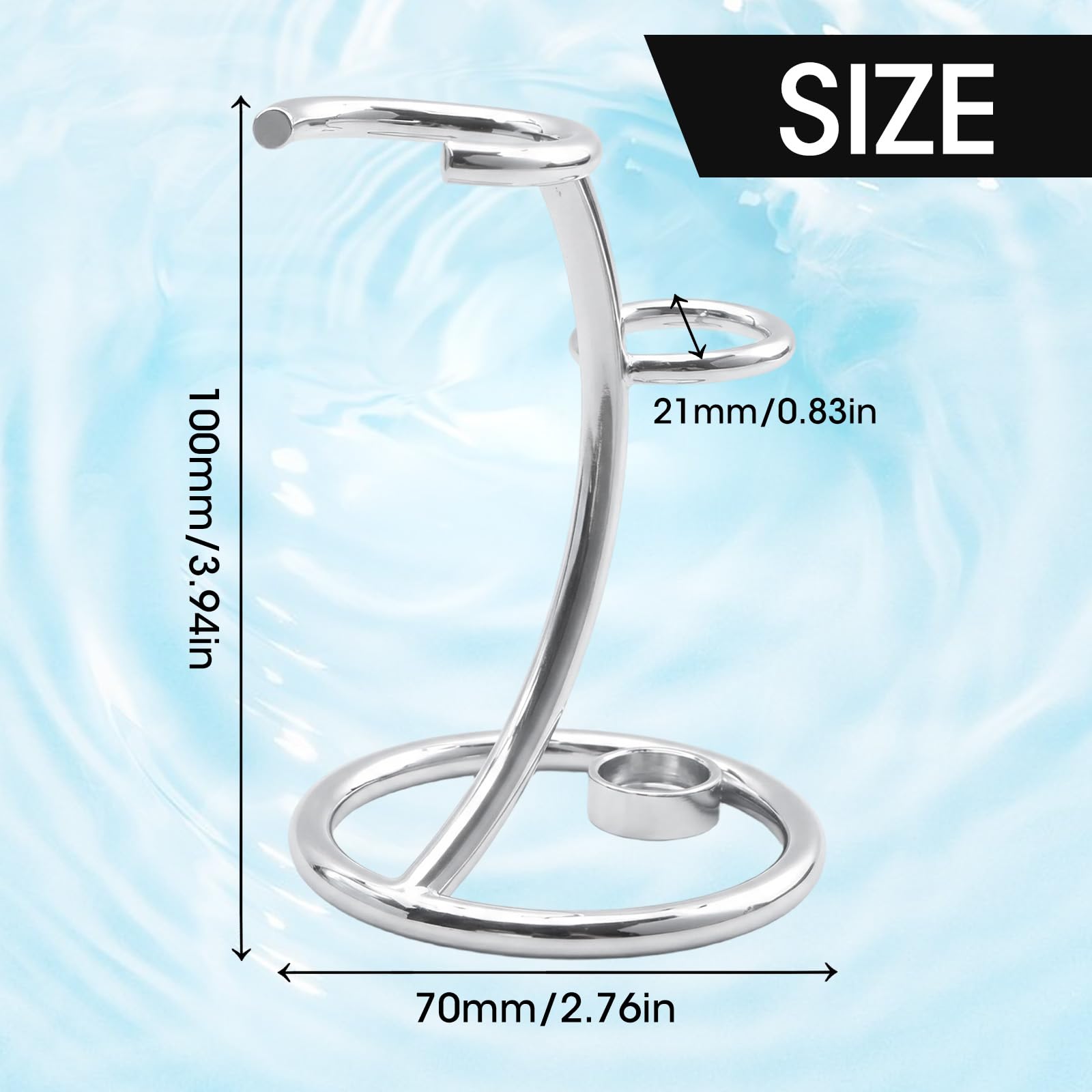 2 in 1 Supporto per Pennello da Rasoio In Acciaio Inox Portatile Supporto per Pennello da Barba Supporto per Rasoio e Pennello da Rasatura per Uomo Domestico e in Viaggio Argento