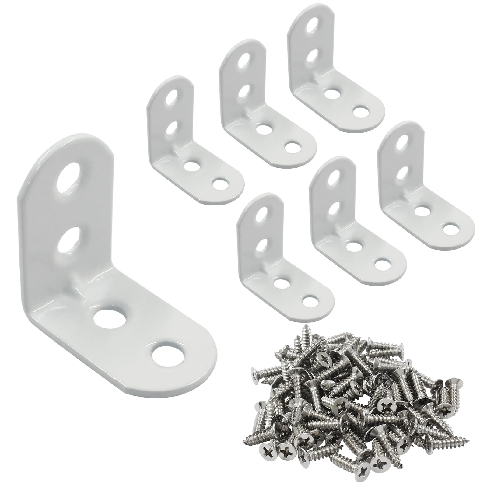 12 Staffe Angolari 90&deg; In Acciaio - 50x50mm Con Viti, Per Mobili E Lavori Legno