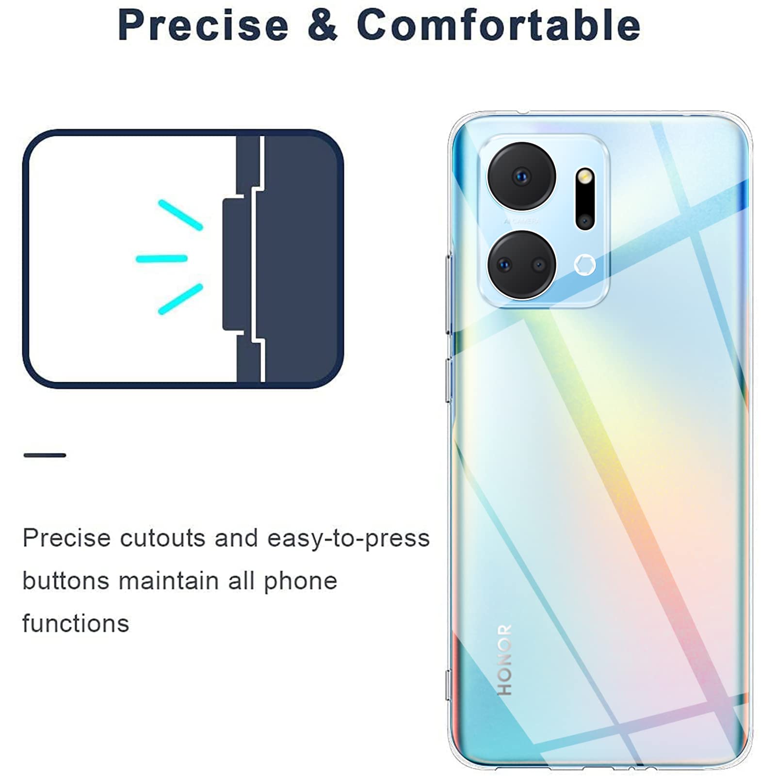 GEJEFA Cover Per Honor X8b, 3 Pack Sottile Morbido TPU Bumper