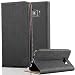 Produktbild Cadorabo Hülle für Samsung Galaxy S7 - Hülle in Ebenholz SCHWARZ  Handyhülle in Bast-Optik mit Kartenfach und Standfunktion - Case Cover Schutzhülle Etui Tasche Book Klapp Style