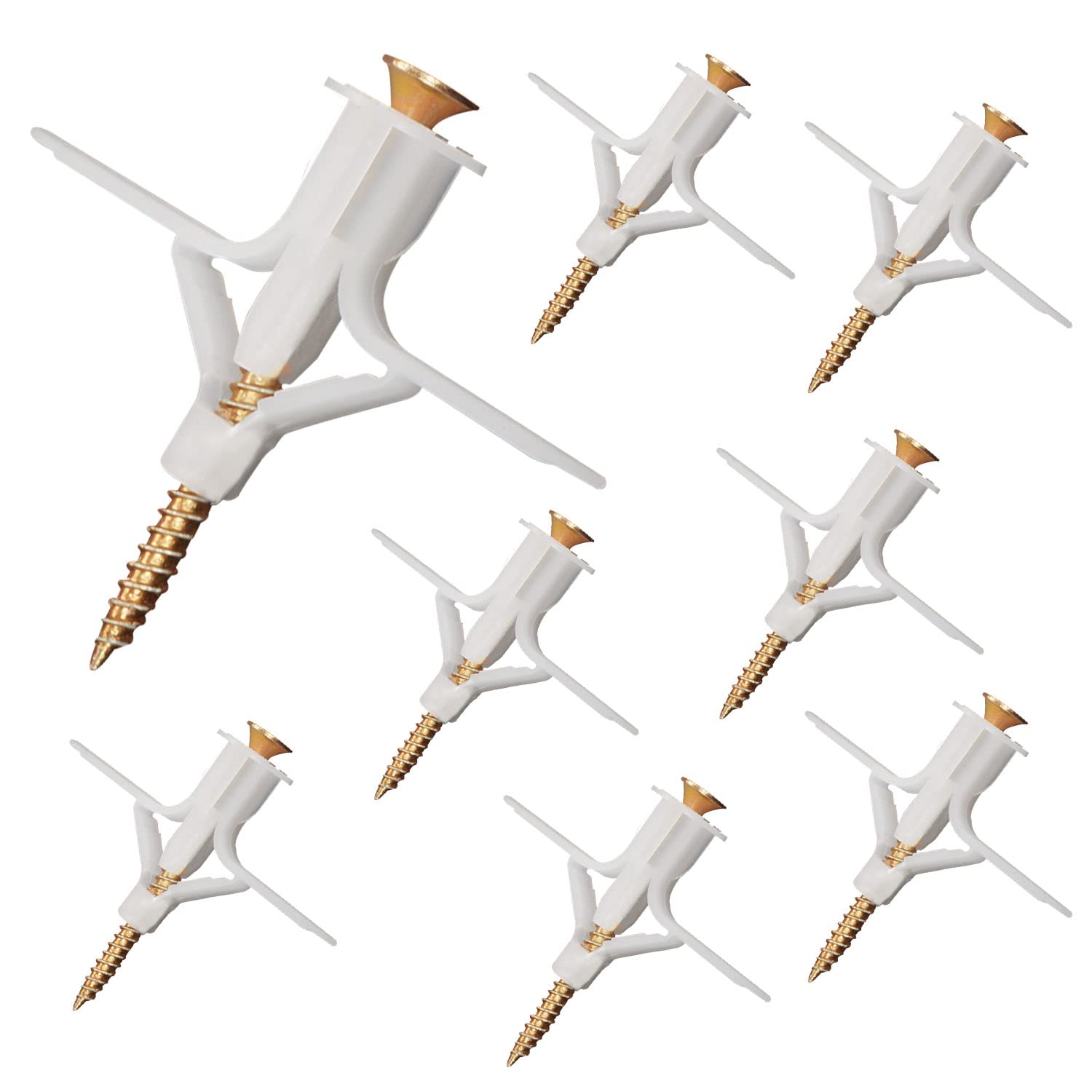 mankk 50Pcs Drywall Anchor kit White Drywall and HollowWall Anchor