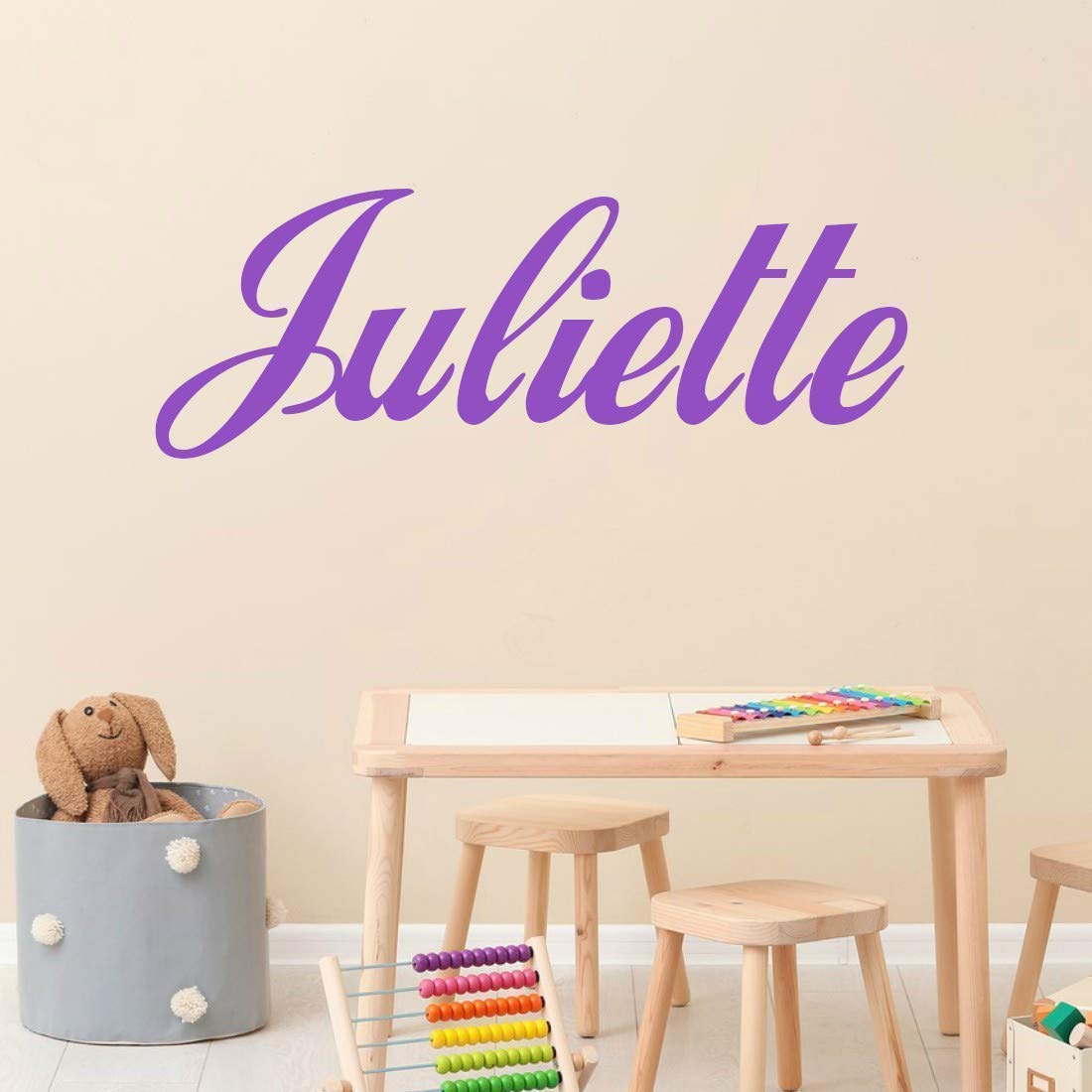 Stickers mural prénom script. Décoration mur chambre enfant/bébé. 14