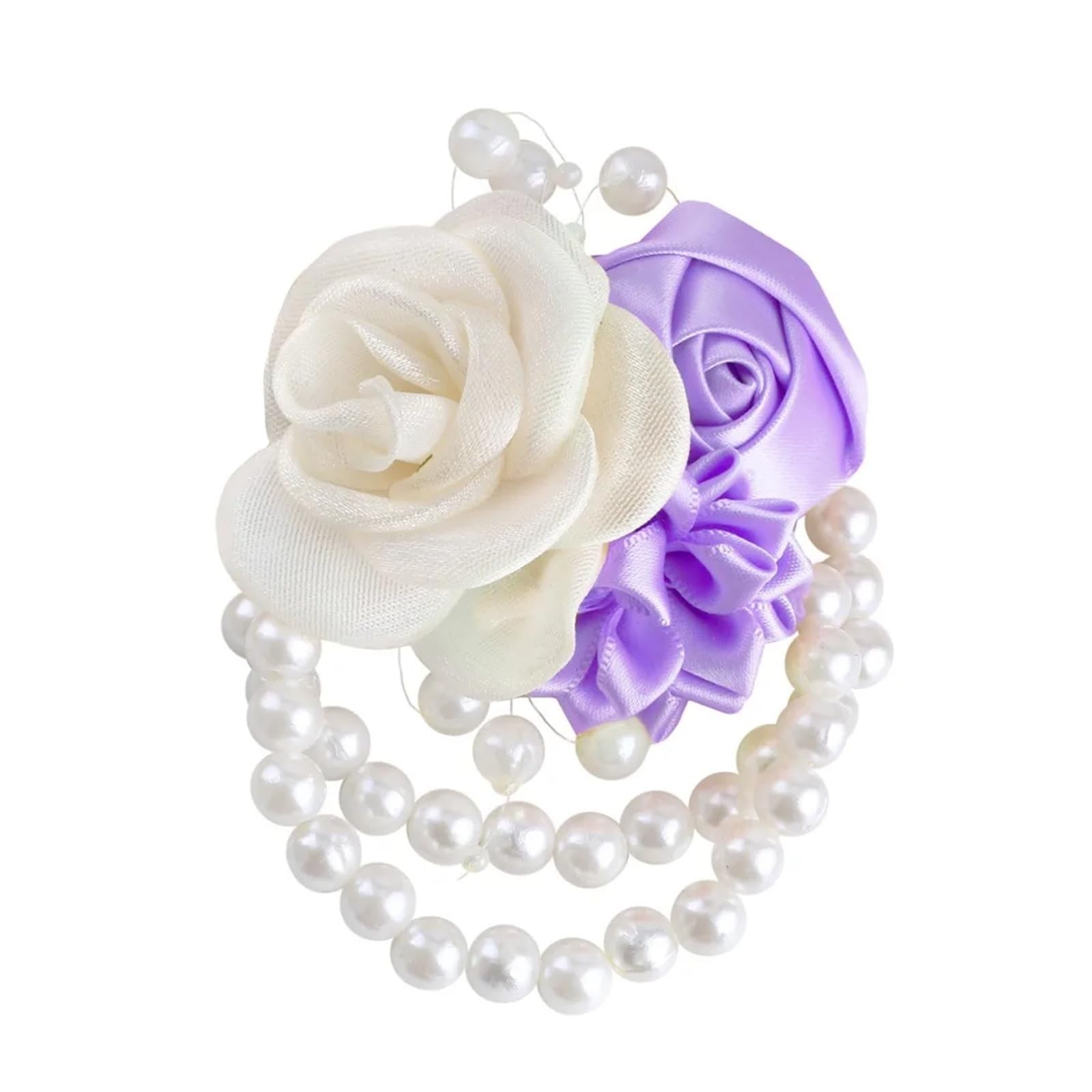 Wedding boutonniere Organza & Satin Rose Boutonniere & Wrist Corsage(Blue)