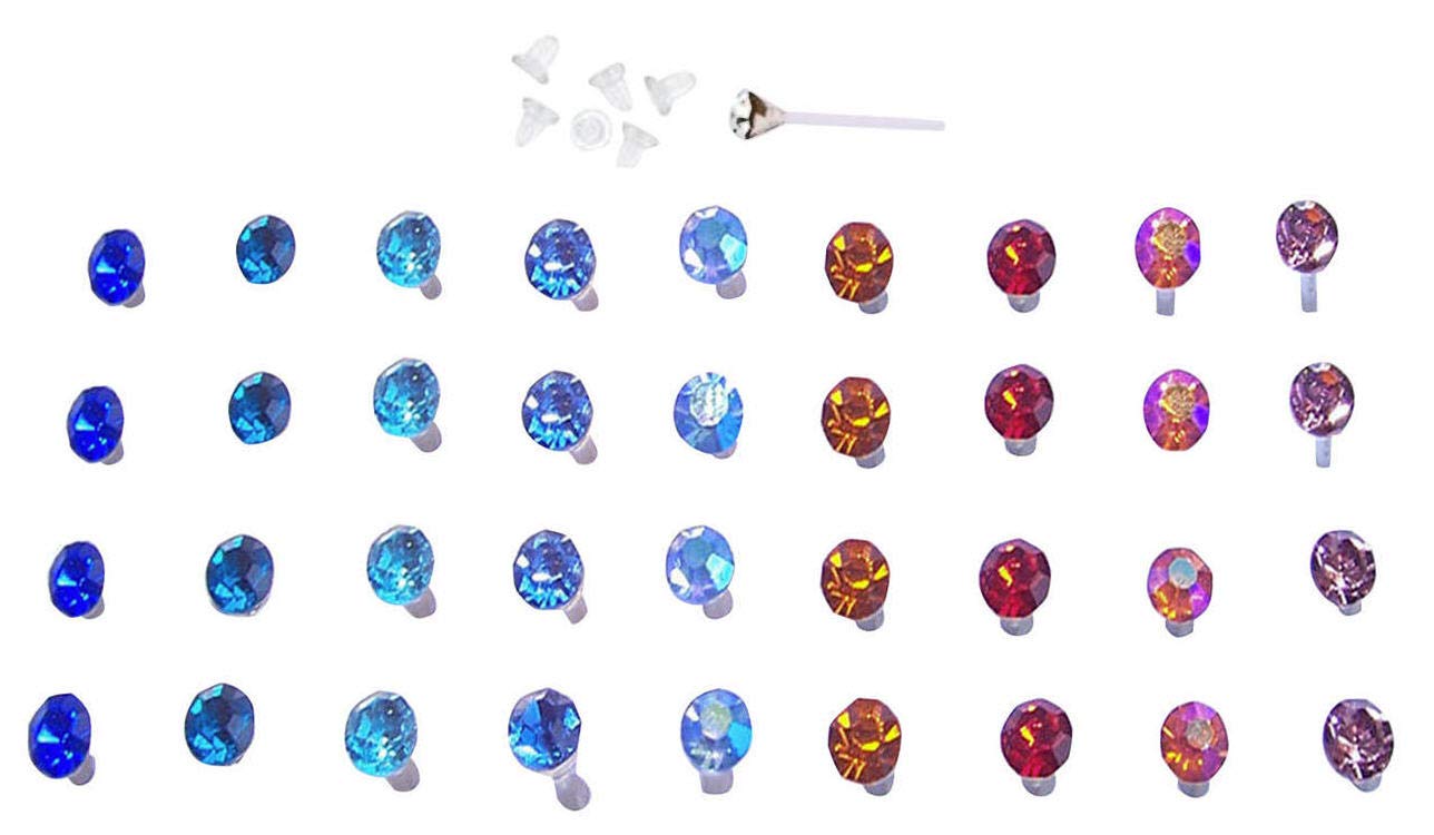 DesignedDazzleSet of Multicolor Nylon Plastic Posts Stud Hypoallergenic Earrings
