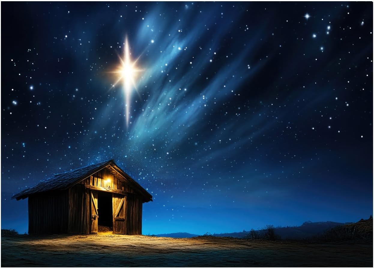 Amazon.com : AIIKES 7x5ft Christmas Backdrop Birth of Jesus Christmas ...