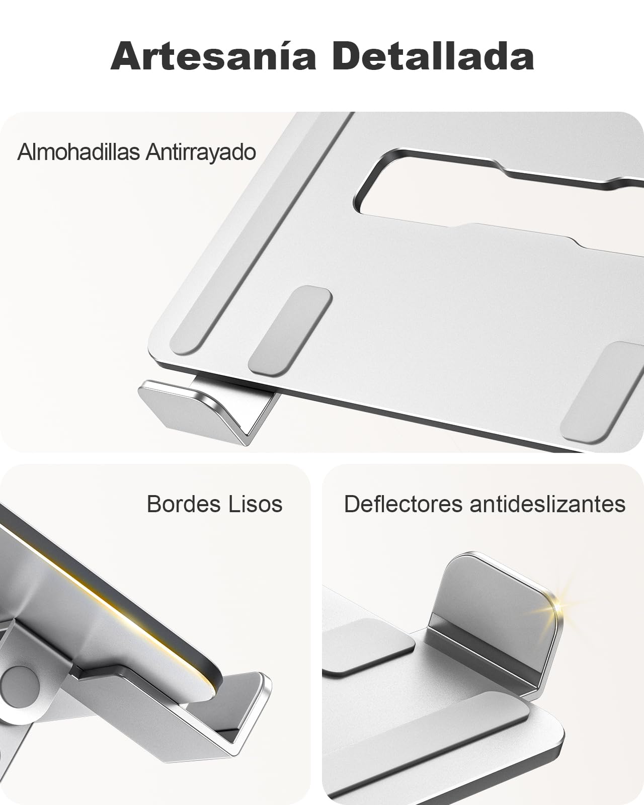 Babacom Soporte Portatil Mesa - Refrigeración Laptop Stand Ergonómico con Doble Varilla Ajustable, Elevador Portatil Compatible con MacBook Air/Pro y Otros 10-15.6” Portátiles/Tabletas/Libros
