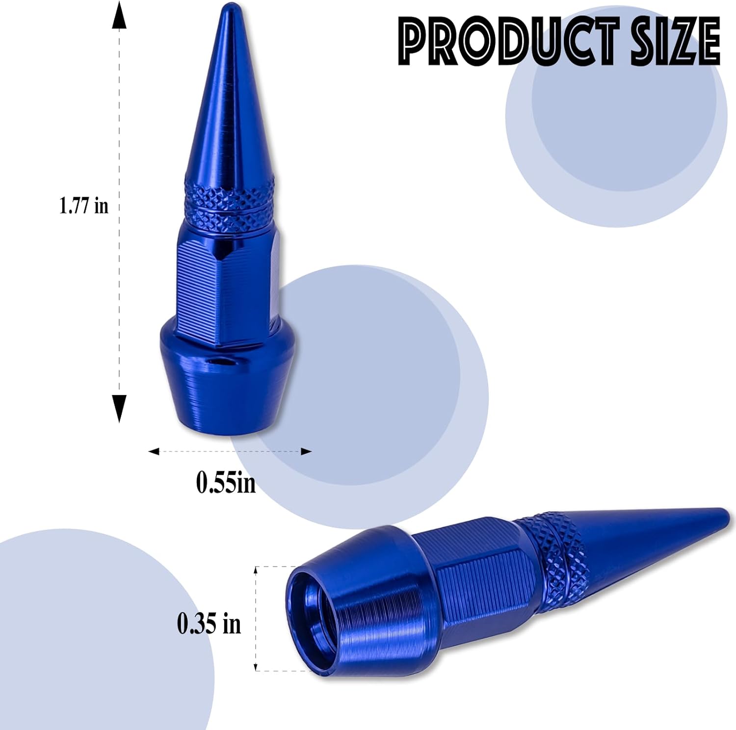 4PCS Spiked Style Tire Valve Stem Caps, Universal Aluminium Alloy Dustproof Tire Valve Stem Covers for Cars, SUV, Trucks, Bikes, Motorcycles, Bicycles(Blue) - Image 2