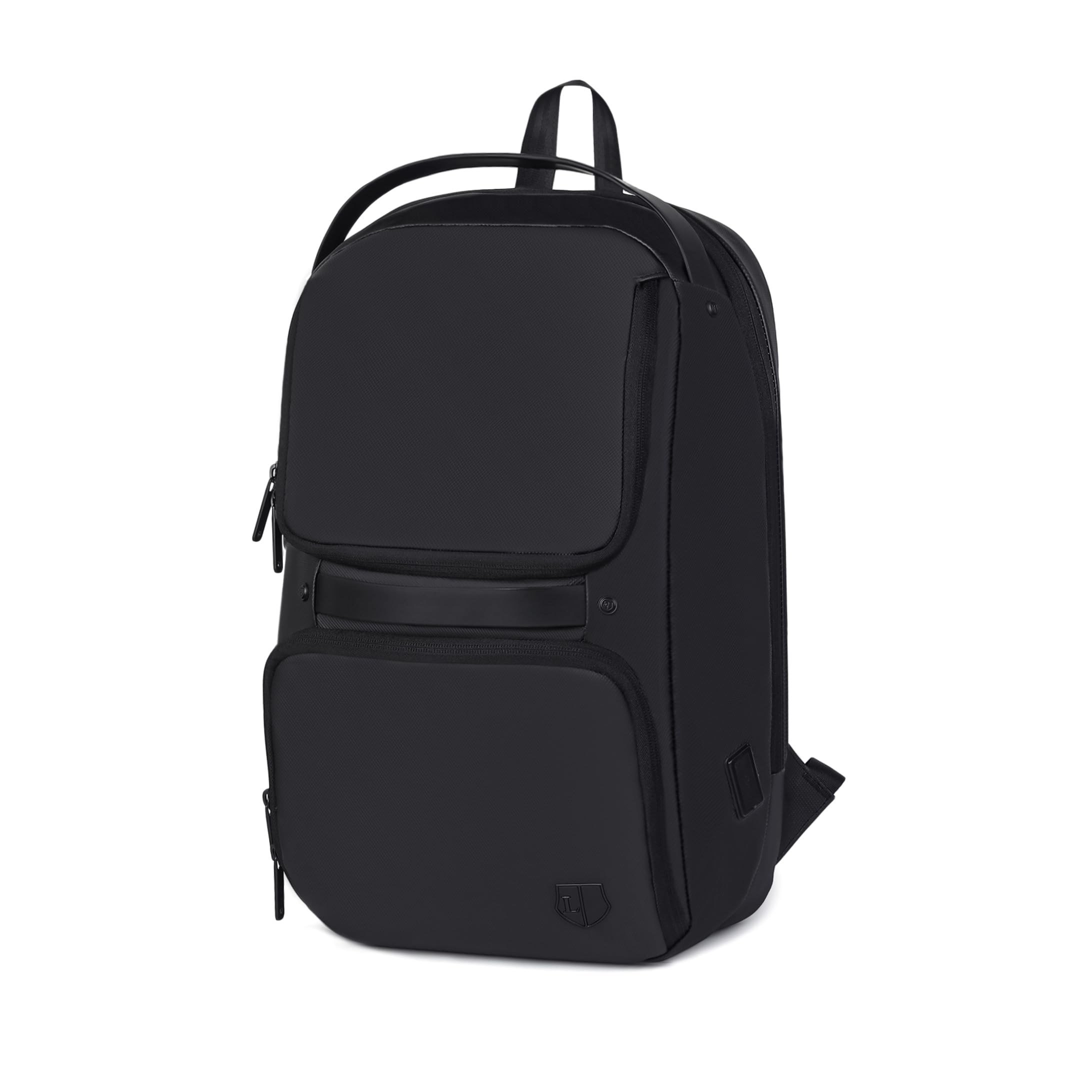 The Axion 25L Laptop Backpack| Vegan Leather & Water-Resistant Nylon | Fits 15.6” Laptop|Padded Sleeve| 5 Pockets|Unisex Office, Travel & College Bag | 1-Year Warranty(Black)-image-7