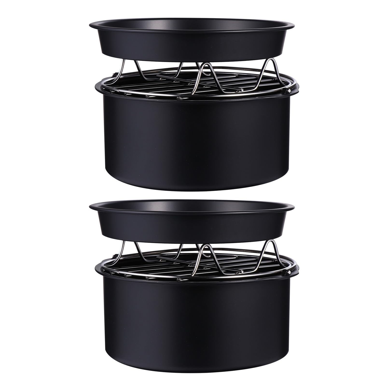 ULTECHNOVO Piezas de Repuesto para Freidora de Aire, Cesta para Hornear de Metal, Negra, Antiadherente, Compacta, para Cocinas Pequeñas y Reuniones en Casa