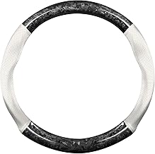 Sponsored You’re seeing this ad based on the product’s relevance to your search query.Learn more about this advertisement Ergocar Car Steering Wheel Cover, Round Forged Carbon Fibre and Leather Material Steering Wheel Cover, 37-38 cm / 14.5-15 Inches, Non-Slip, Soft, Breathable, Sports Style
