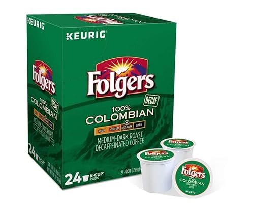Miniatura 5 de Folgers Cápsulas K-Cup de café descafeinado 100% colombiano para cafeteras Keurig, 96 unidades