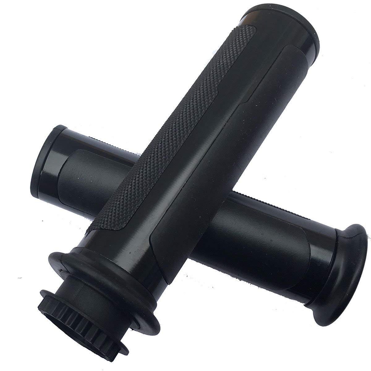 MotorToGo a11 Black Motorcycle Grips,7/8" 22mm Handlebar Open End Grips Gel with Throttle Tubes for 1992 Honda Nighthawk 750 CB750