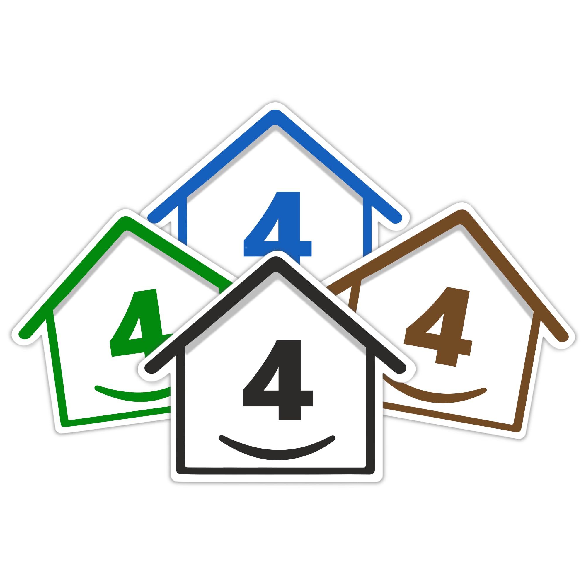 4 x Bin Numbers for Wheelie Bins, 1-99, 15cm ‘Happy House’ Colour Design Dustbin Stickers, Easy Application Stick On Number Stickers - Weatherproof Self Adhesive Vinyl – Blue, Black, Green, Brown (25) — view 49