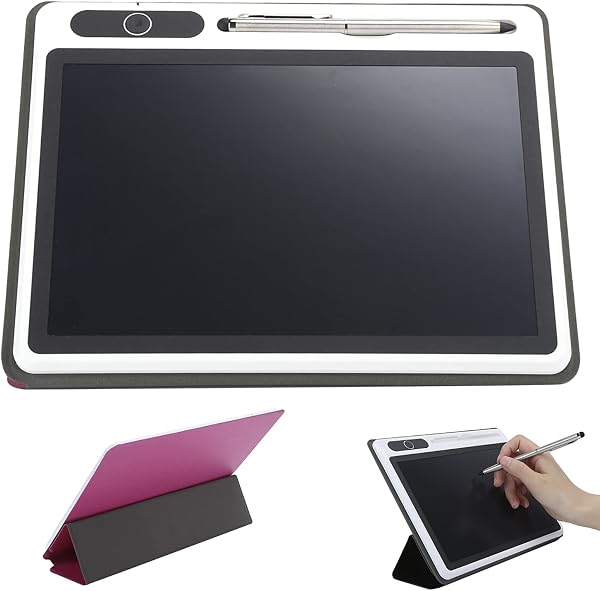 Tavoletta da Scrittura LCD da 10 Pollici, Tavoletta Grafica con Blocco Note Elettronico Tavoletta Grafica da Disegno Digitale Tavoletta Grafica da Disegno Forniture (Rosa (con custodia in pelle)) - 3