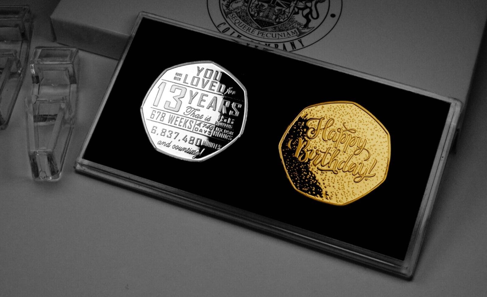 The Commemorative Coin Company Silver & Gold Pair Of 13Th Birthday Silver And Gold Commemoratives In Gift/Presentation Case. Gift/Present. 13 Years Old Son/Daughter/Grandson/Granddaughter