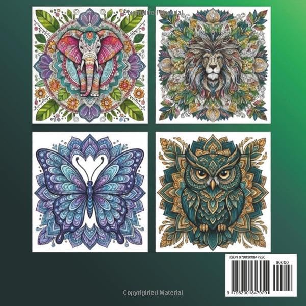 Image of Mandala Coloring: 50 Animal Illustrations to Inspire Relaxation and Relieve Stress