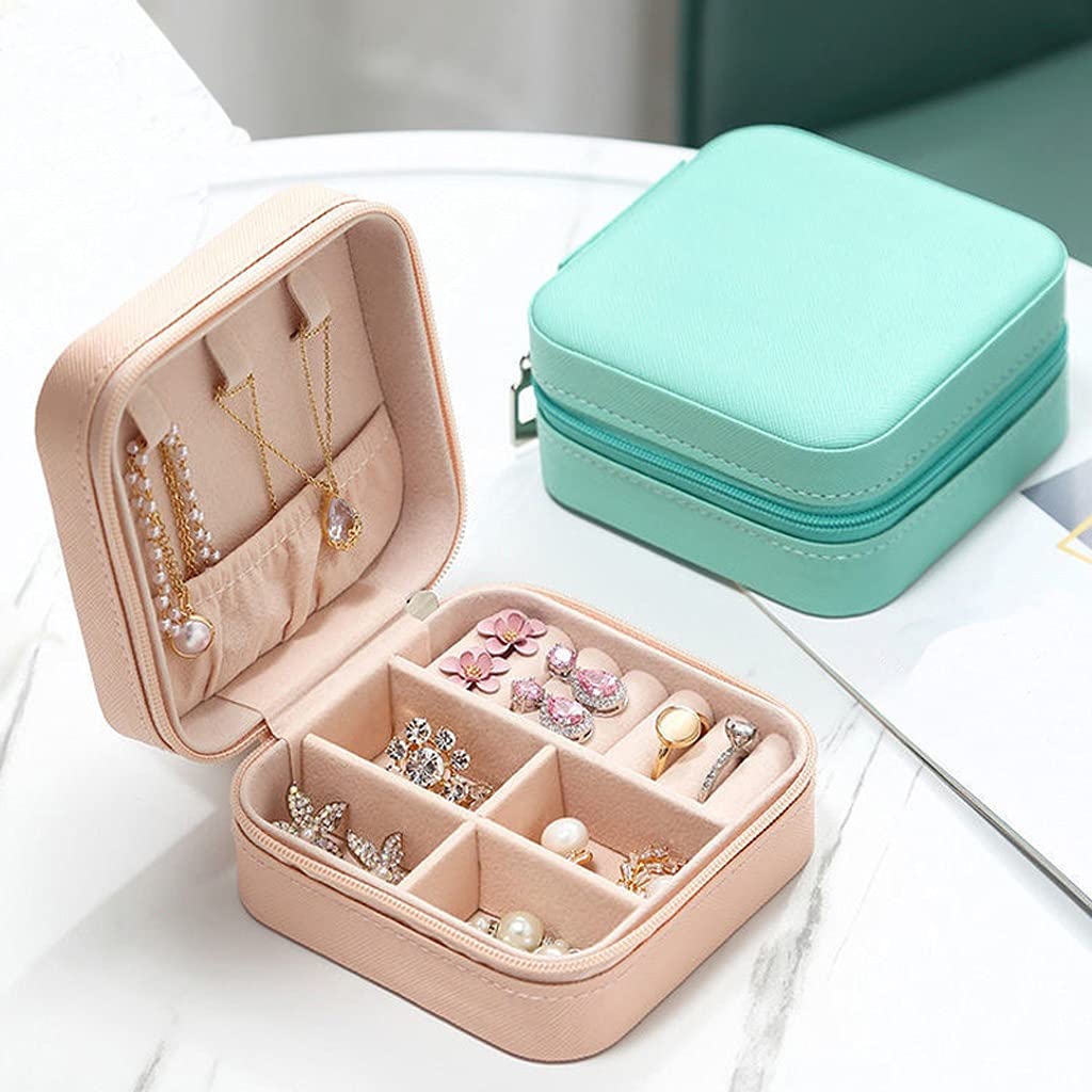 Scatole portagioie da Viaggio con Display organizzatore Portagioie Portatile Portaoggetti in Pelle con Cerniera