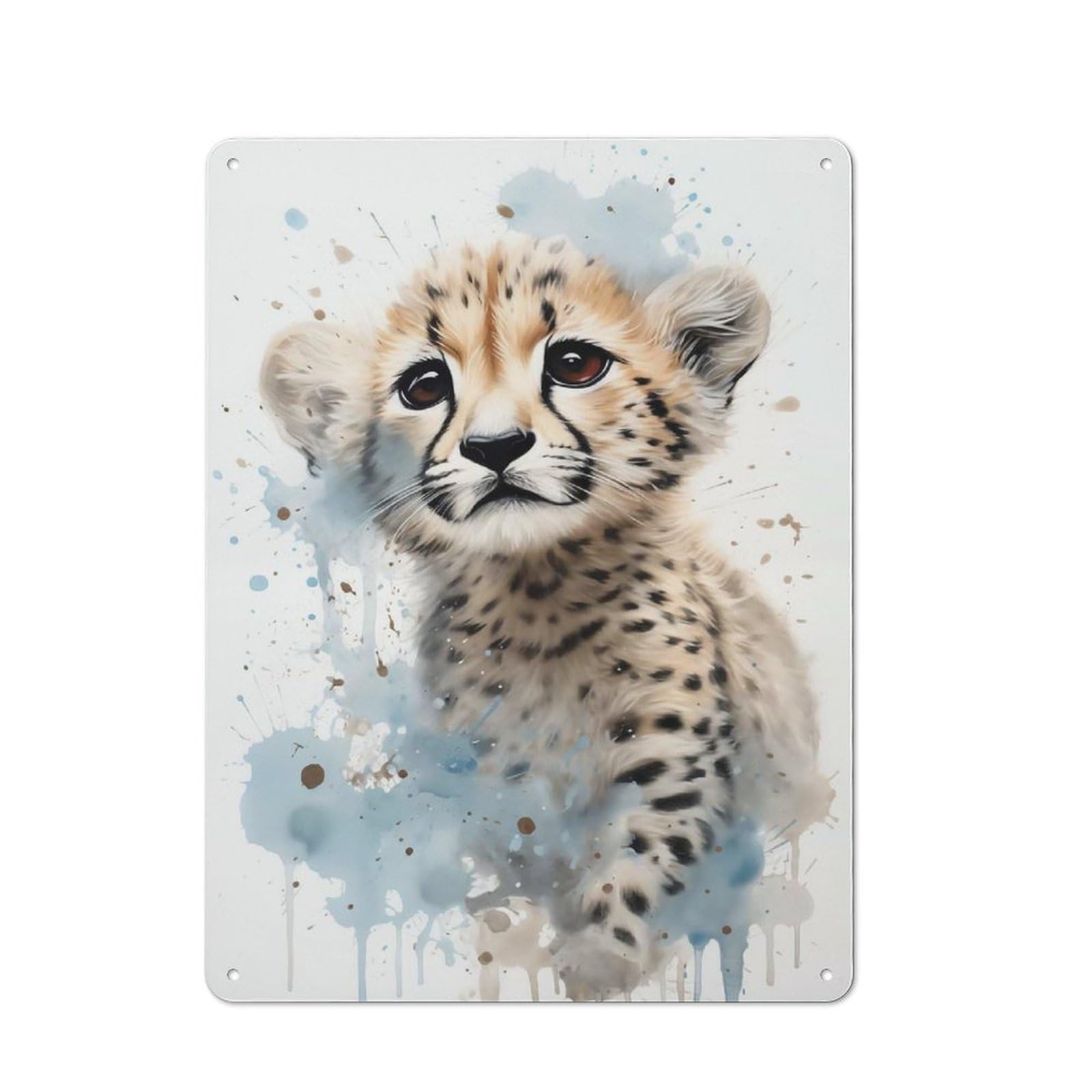 Junmoney Fierce Cheetah For Garden Room Or Summerhouse, Retro Tin Sign 40X30cm, For Garage, Workshop And Man Cave Decoration