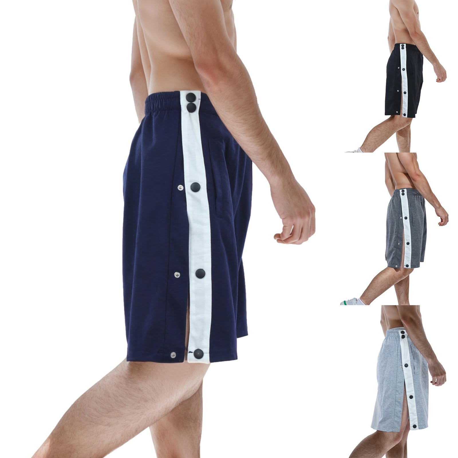 Herren Reha Hose Mit Seitlichen Knöpfen | Bequeme Jogginghose Für Postoperative Genesung | Leicht Anzuziehen