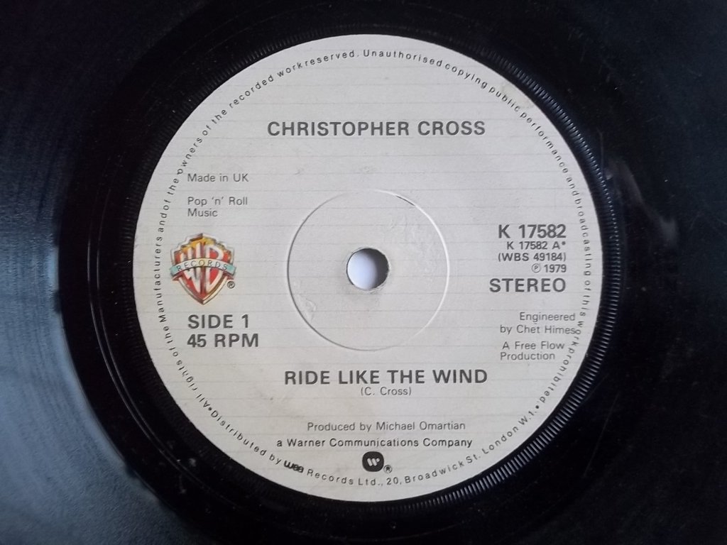 CHRISTOPHER CROSS Ride Like The Wind 7" vinyl CDs & Vinyl
