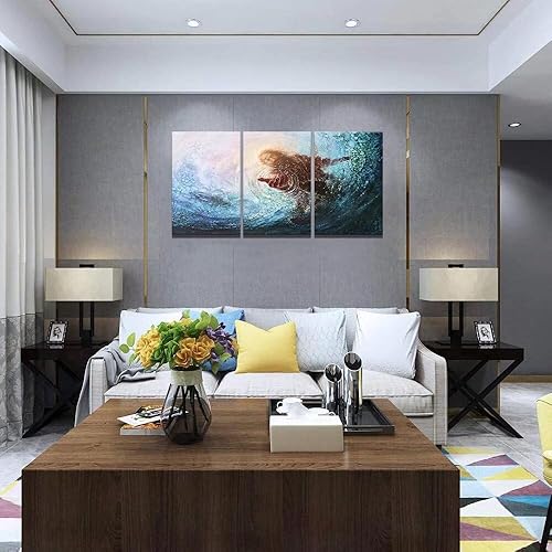 Miniatura 3 de Lienzo decorativo de Jesús para pared, sala de estar, dormitorio, decoración del hogar, cuadros de pintura cristiana, impresiones de Jesús, cuadros