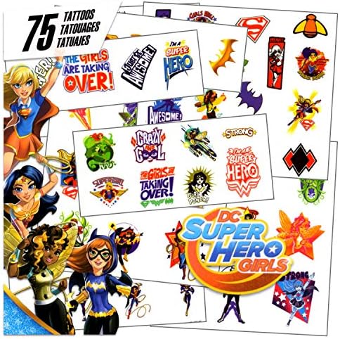 DC Super Hero Girls - 75 Assorted Temporary Tattoos