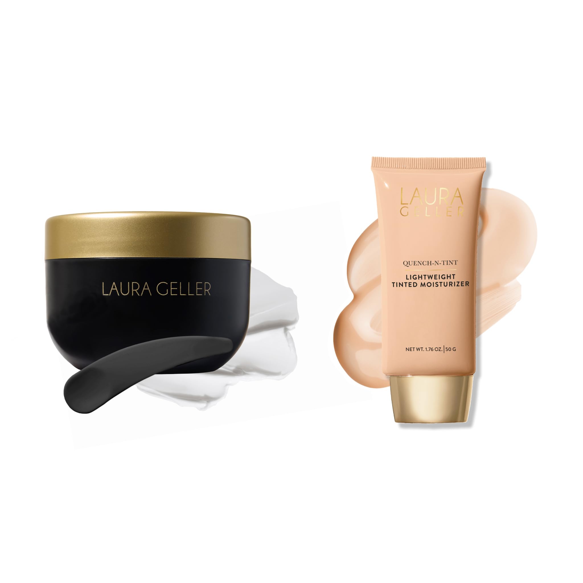 LAURA GELLER Quench-n-Tint Hydrating Lightweight Tinted Moisturizer Cold Cream Cleanser fair