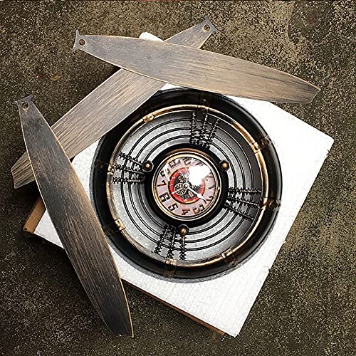 Wruj Metal Vintage Industrial Wall Art Clock, Airplane Propeller Wall Decor, Aviation Pilot Gifts, Office /Bedroom 3D Stereo Wall Sculptures, Indoor Decorations ( Color : Bronze ) #TOP5
