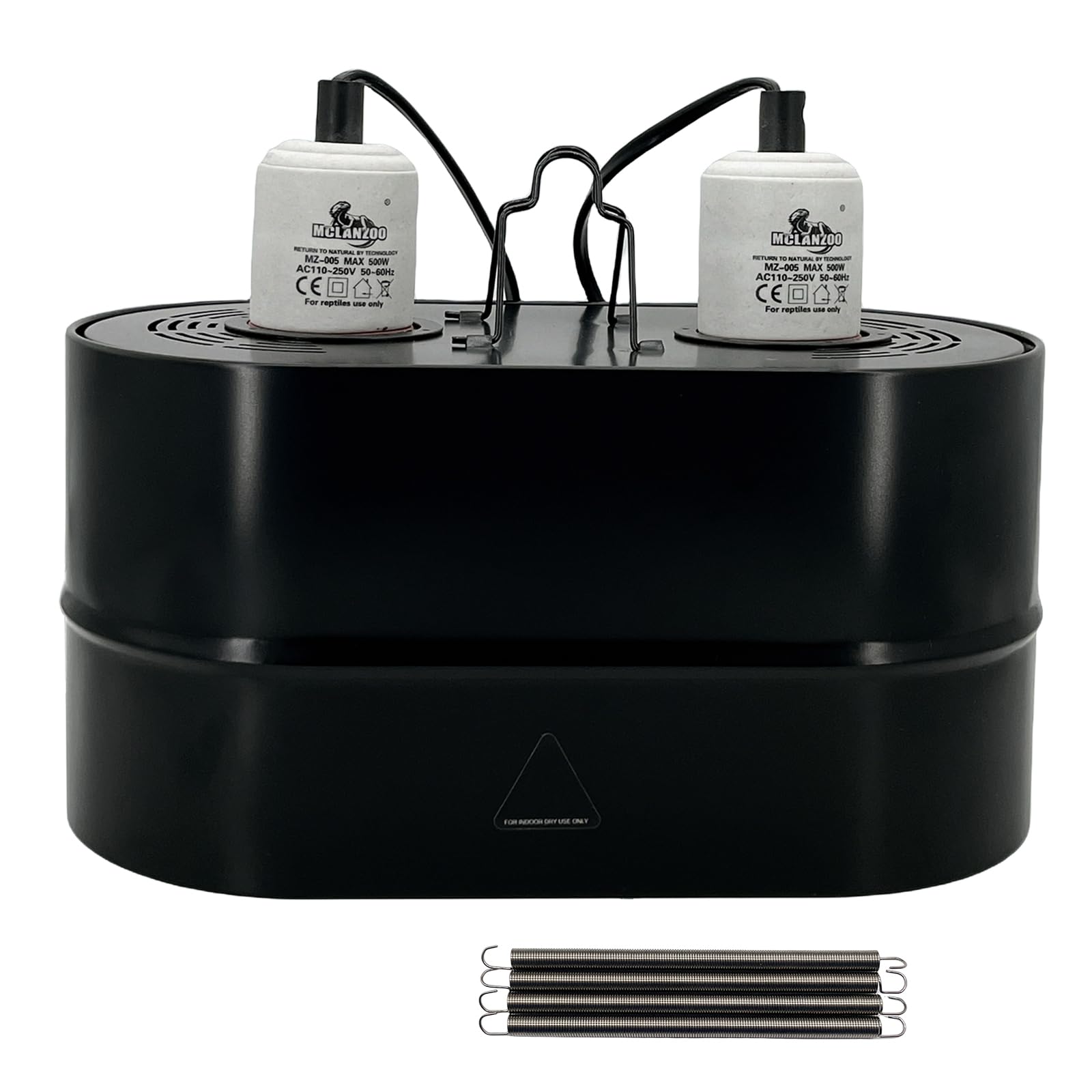 MCLANZOO Dual Reptile Light Fixture Deep Dome,Max 150W,UV