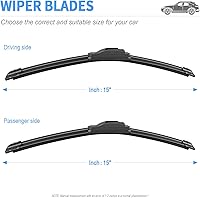Vista 5 de Gavimnal® 15"+15" Limpiaparabrisas de silicona de repuesto para 2007 2008 2009 2010 2011 2012 2013 2014 2015 2016 2017 Jeep Wrangler/2018 Wrangler