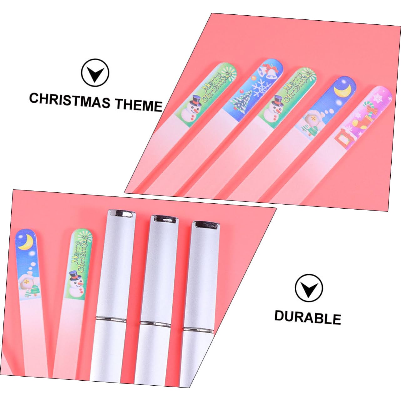 FRCOLOR 20stücke Teiliges Weihnachts-nagelfeilen Tragbare Maniküre-werkzeuge Für Nagelkunst Und Pflege Als Für Und Mädchen