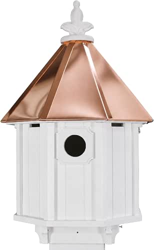 Handmade Copper Roof Bluebird House for Bluebirds & Songbirds, Made