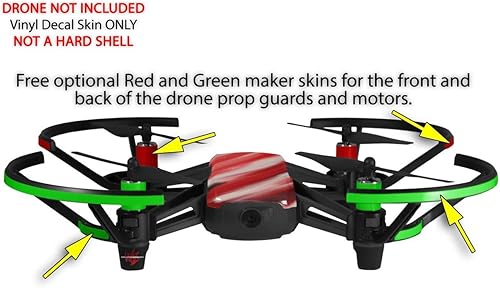 Miniatura 3 de Paquete de 2 pegatinas para DJI Ryze Tello Drone Paint Blend Red Drone (no incluidas)