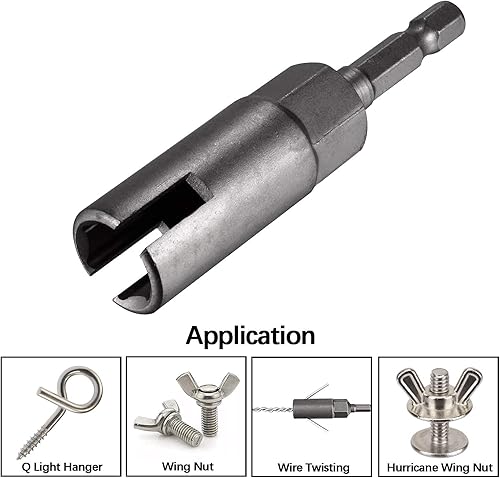 Miniatura 5 de Pagow Juego de destornilladores de tuerca de ala de potencia profunda de 14 pulgadas, tuercas de ala de ranura, llaves de zócalo, juego de