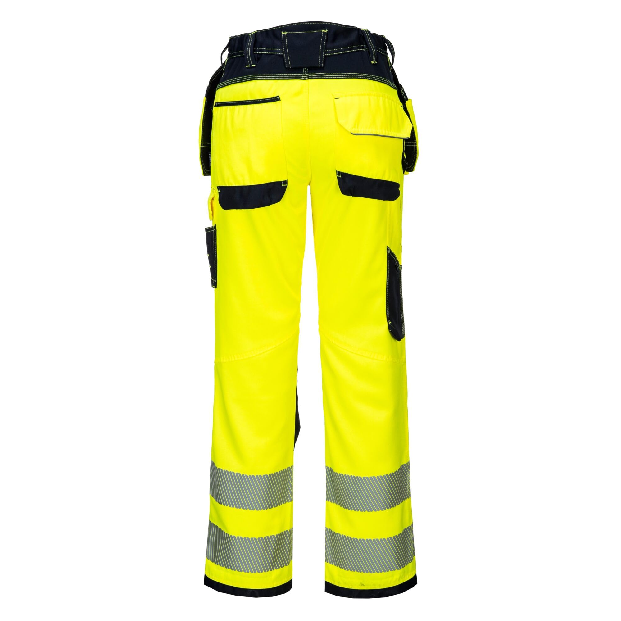 Portwest T501 Spodnie Ostrzegawcze PW3, Regularny, Żółty/Czarny, Rozmiar 30