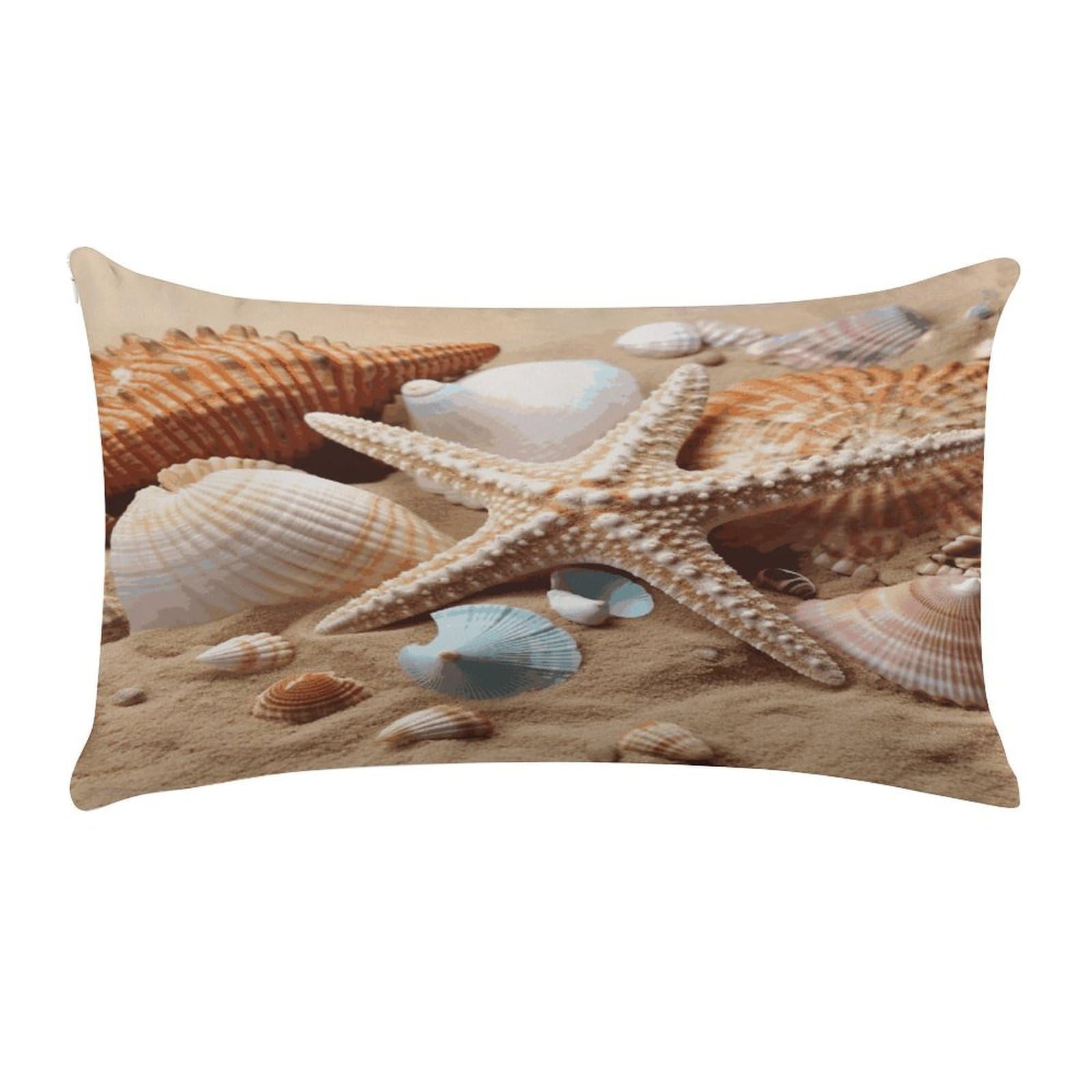MUSM Seashells Starfish Throw Pillow Cover Long Super Soft Pillowcase Luxury Plush Pillowcase Decorative Pillow Shams Anti-Fading Pillow Case Cushion Covers Cozy Pillow Protector