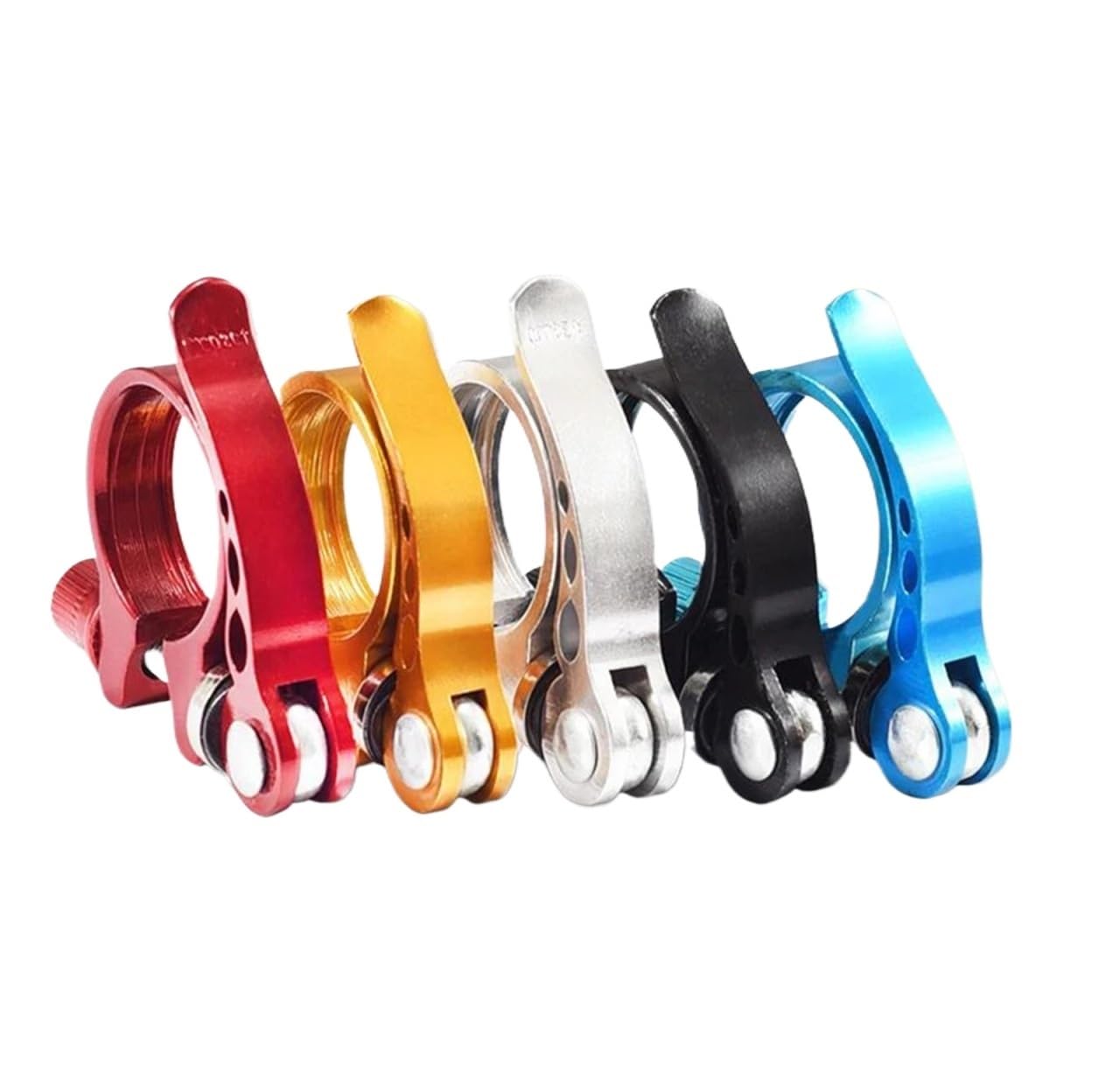 15 Pcs Aluminum Seat Tube Clamp, Quick Release Mountain Bike Saddle (34.9 Mm) for Most Bicycles(Blue)