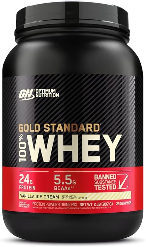 Optimum Nutrition Gold Standard Whey Vanilla Ice Cream - 5 lbs .
