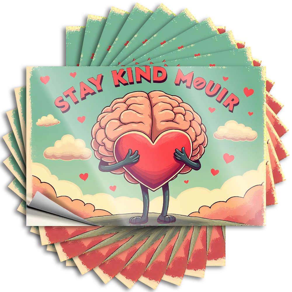 Fzfn Colour Cool Stickers - Coffee Science Cover Stay Kind, Move Forward(12X18cm)