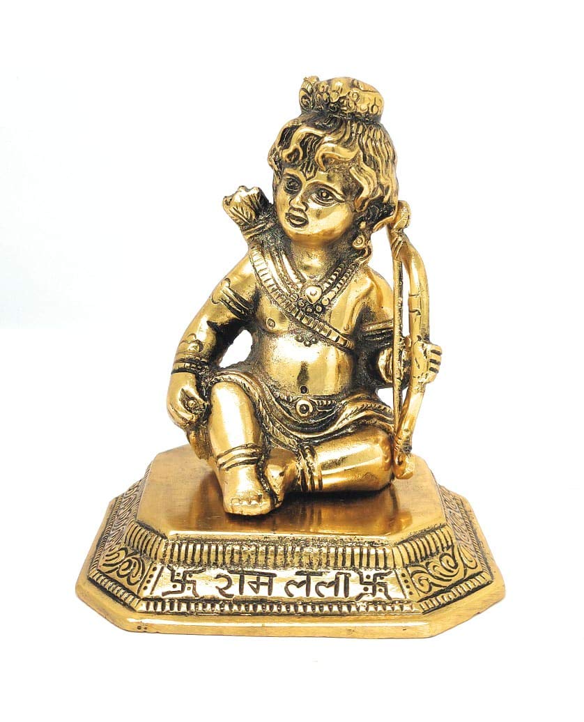 PS Products Metal Ramlal Showpiece ( Medium , Golden )