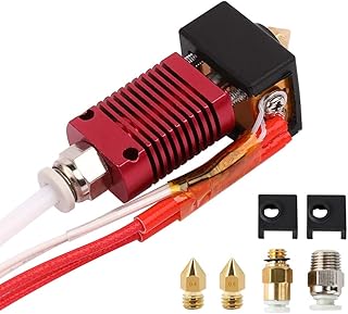 Original Assembled MK8 Hot End Kit with Aluminum Heating Block, 1.75mm, Extruder Hotend with PC4-M6 & PC4-M10 Pneumatic Fittings, 2X Silicone Cover & 2X 0.4mm Nozzle for Creality Ender 3 Ender 3 pro