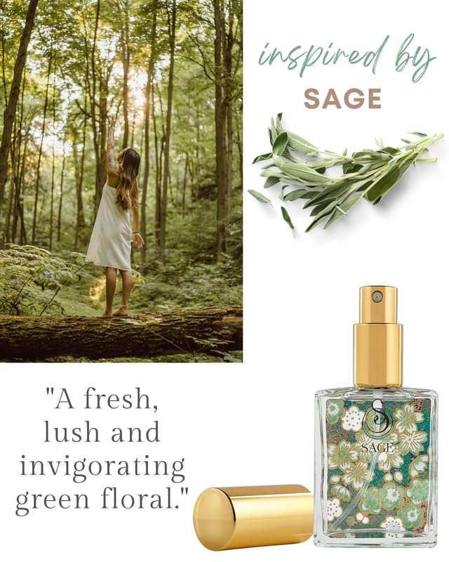 The Sage Lifestyle Sage Luxury Spray, Cucumber, White Sage, Tonka Bean, Sweet Pea, Egyptian Musk, Perfume for Women, Long Lasting, Fresh and Clean Fragrance, Artisan, Parfum, 2 oz, Travel Perfume - Image 3