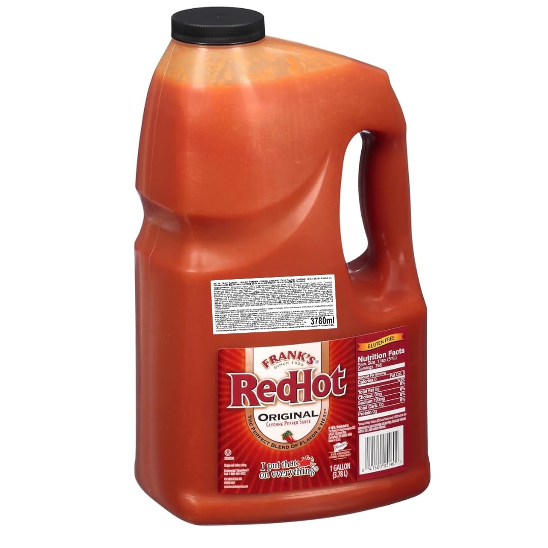 SABORMEX Frank's RedHot Original Cayenne Pepper Sauce, Sauce Piquante au Piment Rouge de Cayenne 3780 ml