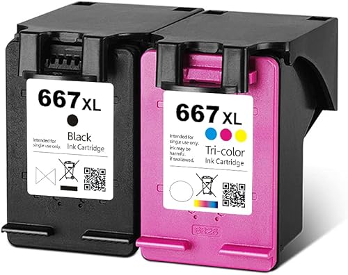 Miniatura 1 de Saiyeeka Para HP 667 667XL Cartuchos de tinta de repuesto para HP 667 Cartuchos de tinta para HP Deskjet Ink Advantage 2775 2776 Plus 6475 6476